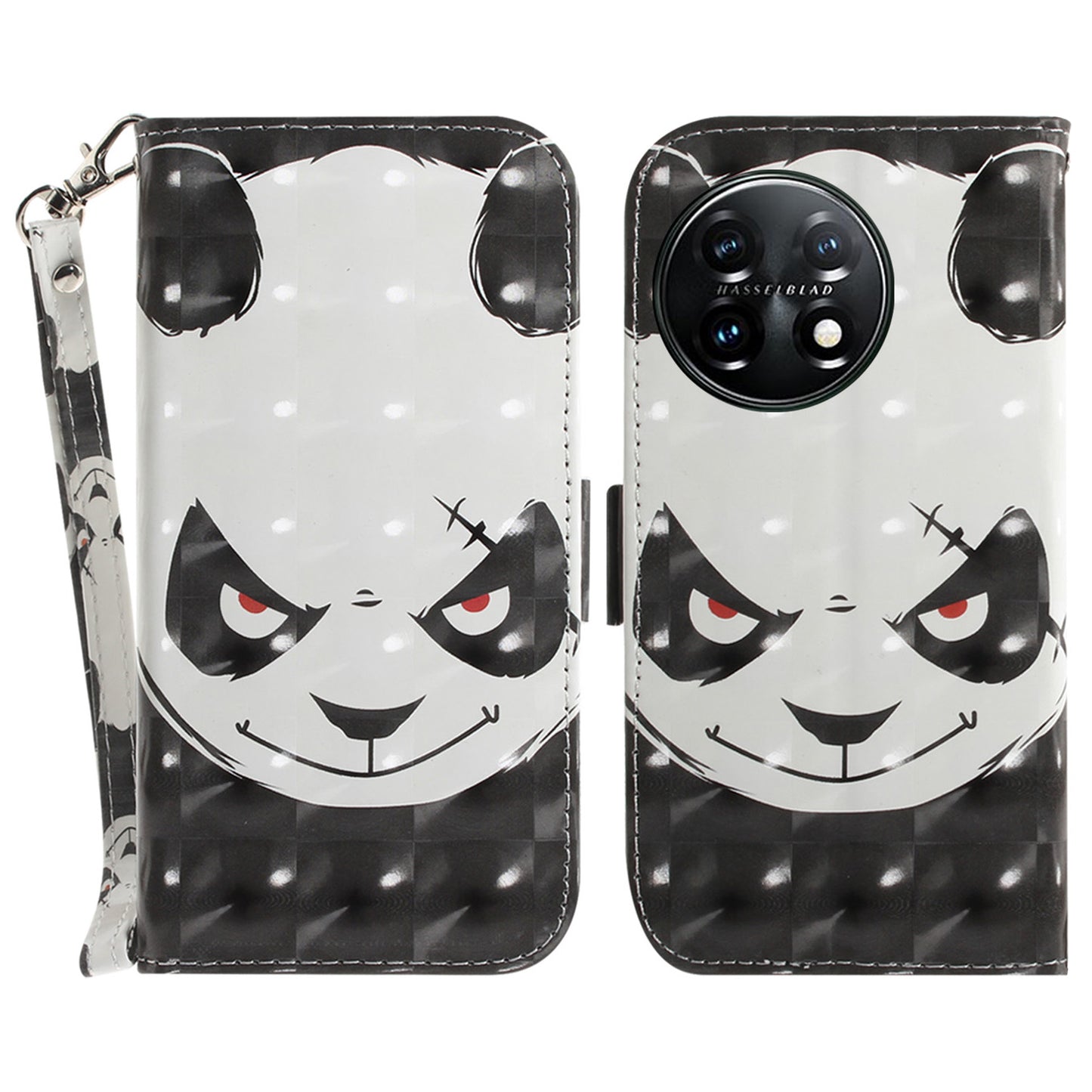 Anti-drop Cell Phone Cover for OnePlus 11 5G Pattern Printing Leather Wallet Phone Stand Case with Strap