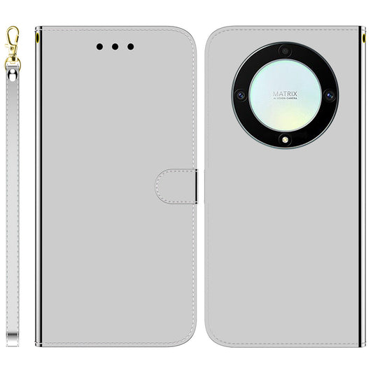 For Honor X40 5G / X9a 5G / Magic5 Lite 5G Anti-scratch Phone Case Stand Mirror-like Surface Flip Leather Phone Wallet Cover