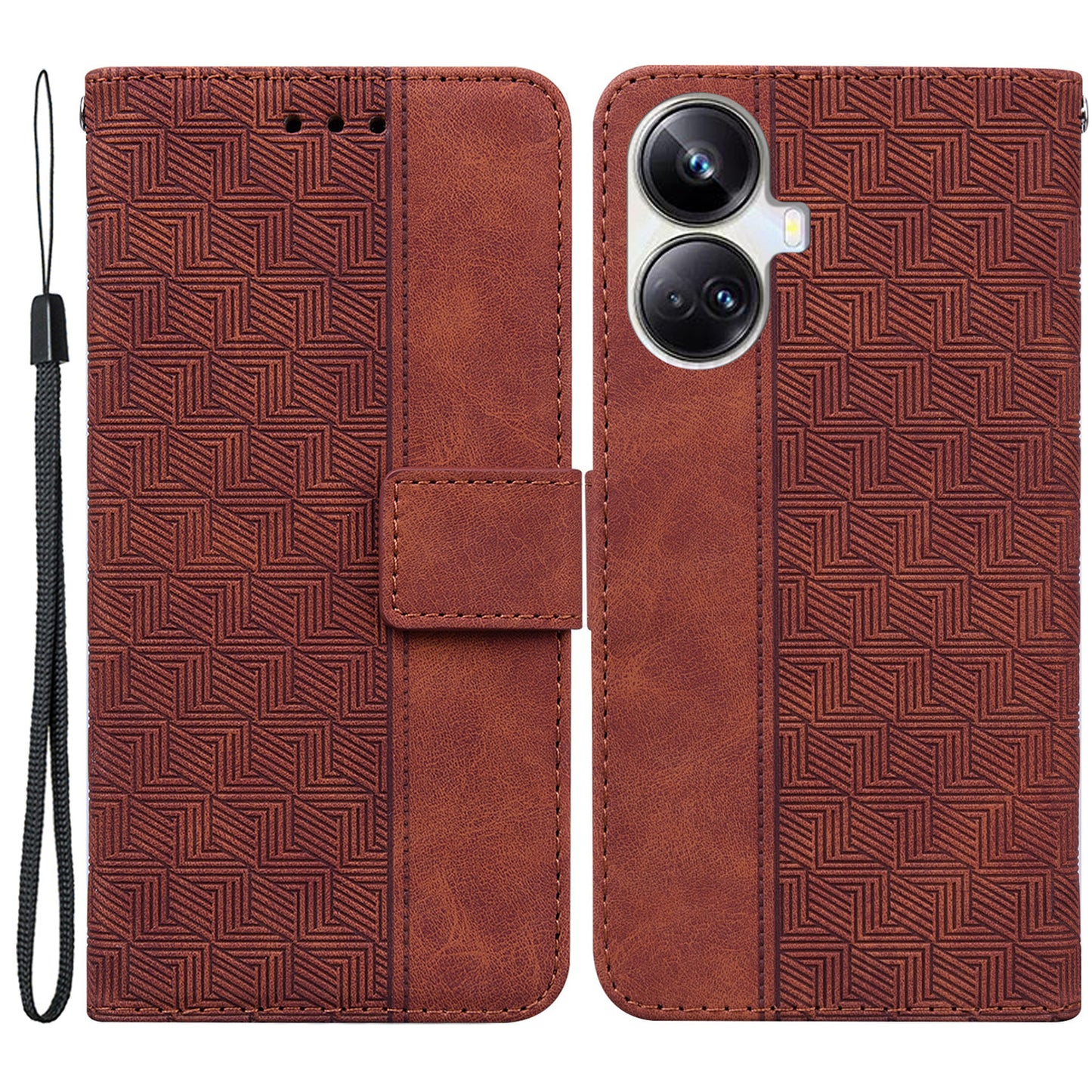 Protective Phone Case For Realme 10 Pro+ 5G , Stand Imprinted Leather Cell Phone Cover Wallet