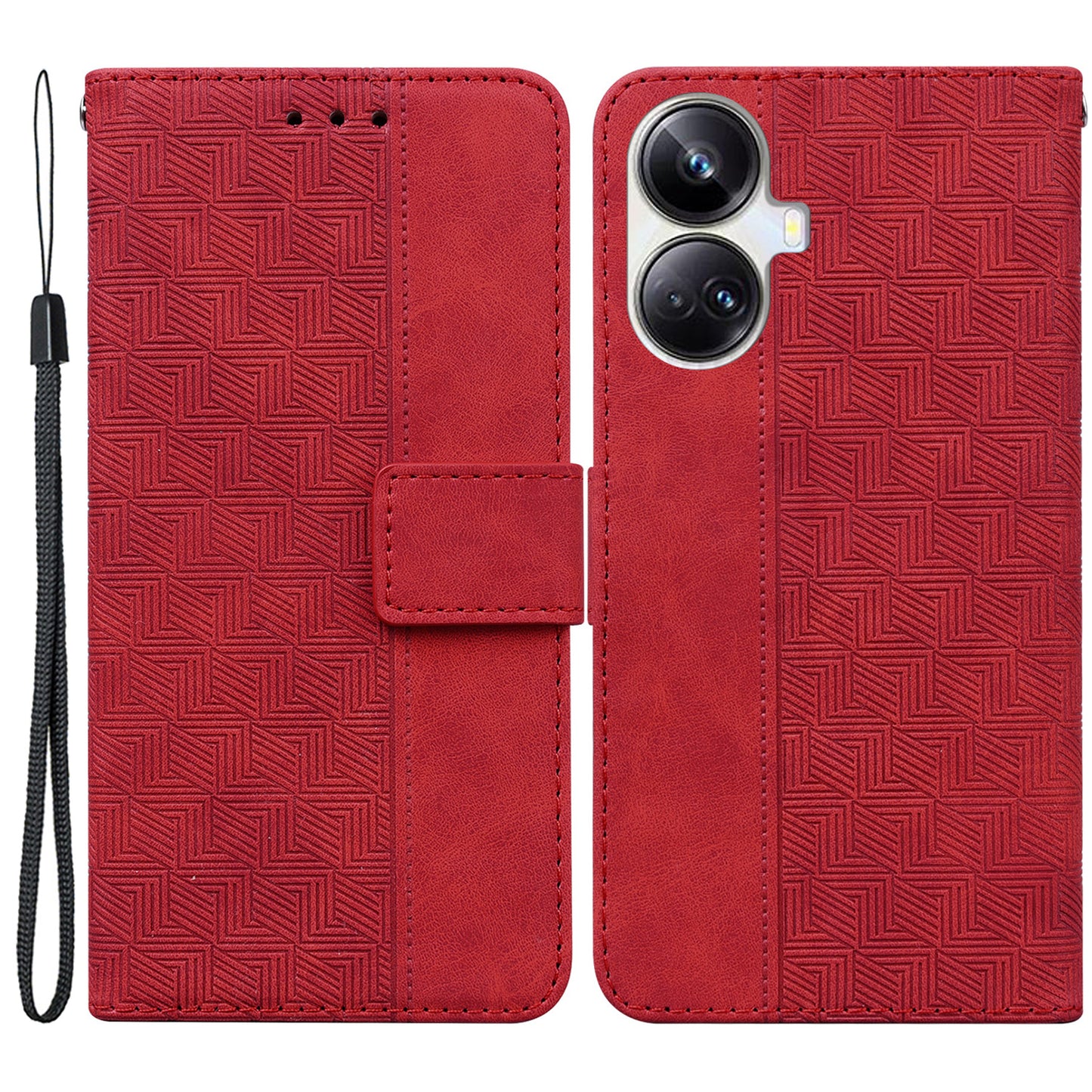 Protective Phone Case For Realme 10 Pro+ 5G , Stand Imprinted Leather Cell Phone Cover Wallet