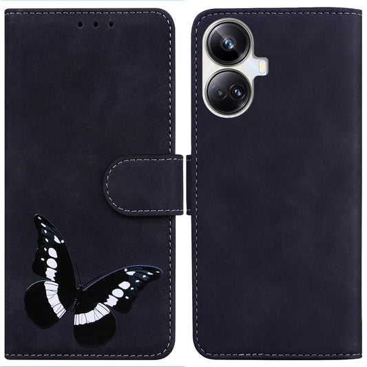 For Realme 10 Pro+ 5G Butterfly Printing Phone Stand Cover Leather Wallet Shockproof Case
