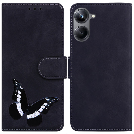 For Realme 10 Pro 5G Butterfly Printing Phone Stand Cover Shockproof Leather Wallet Case