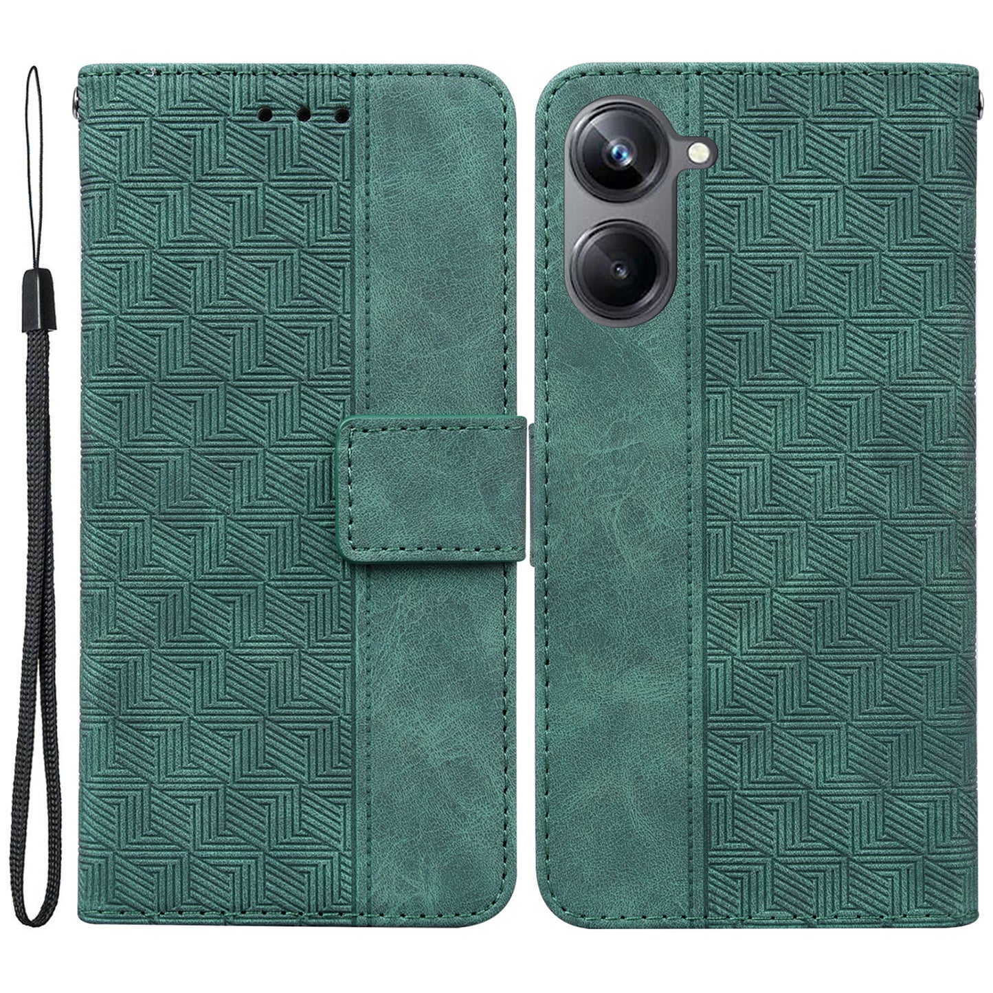 For Realme 10 Pro 5G Imprinted Leather Phone Case Phone Wallet Stand Protective Cover