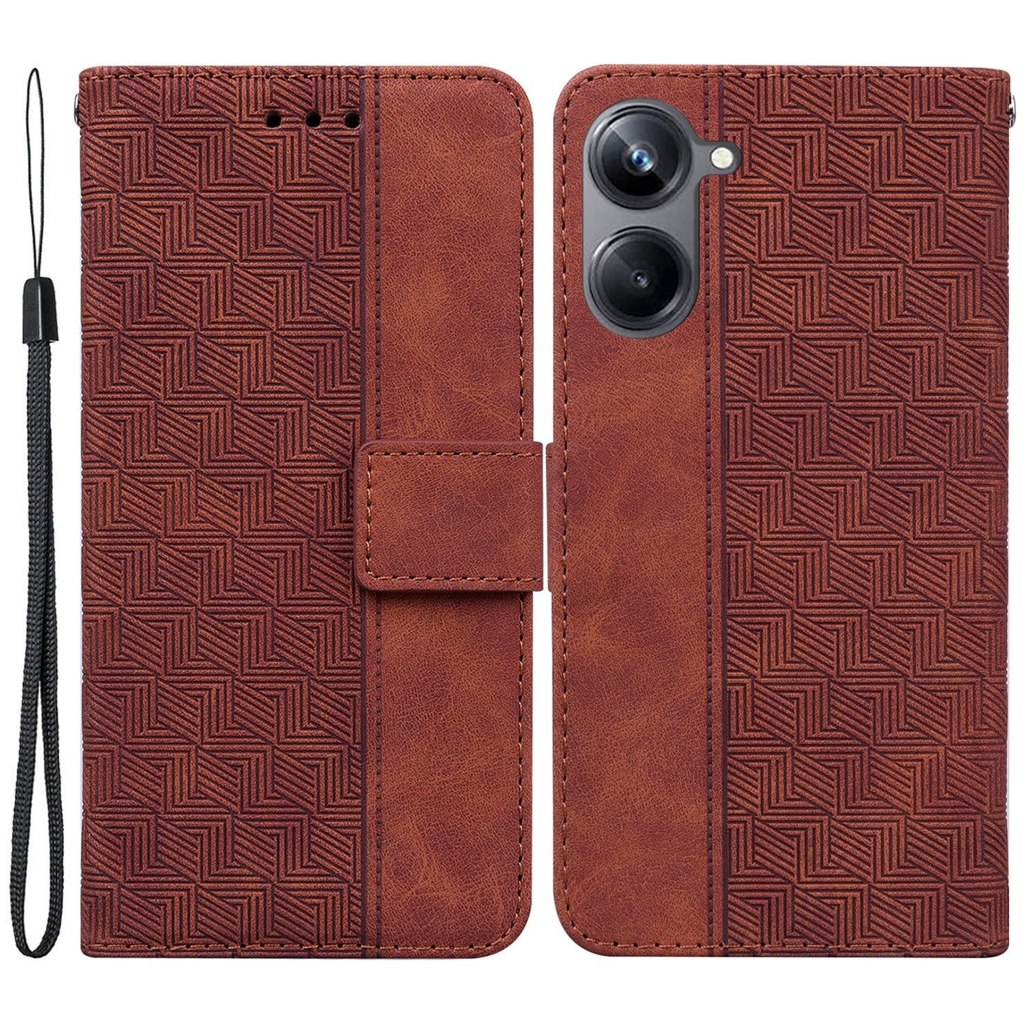 For Realme 10 Pro 5G Imprinted Leather Phone Case Phone Wallet Stand Protective Cover