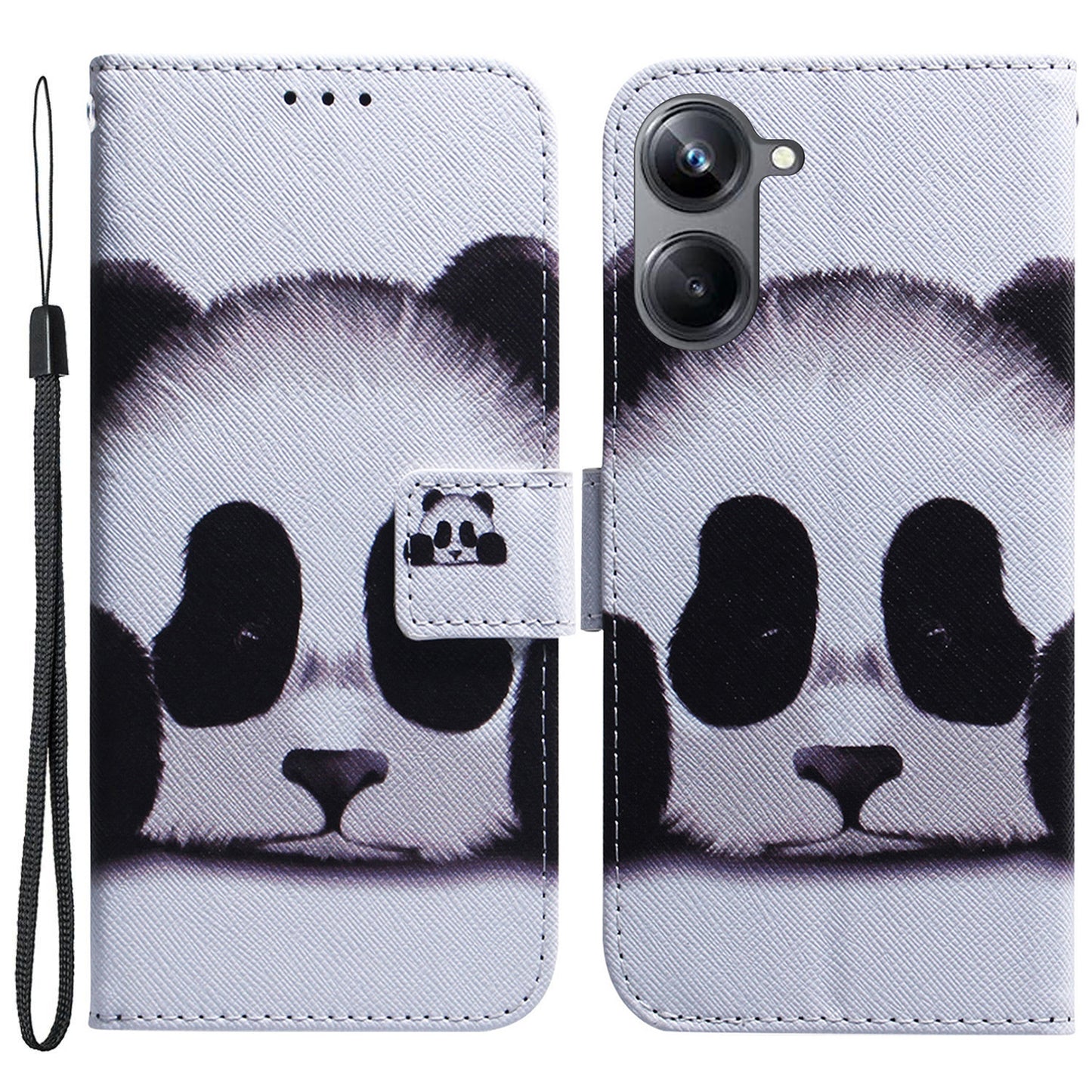 For Realme 10 Pro 5G Pattern Printing PU Leather Wallet Phone Case Stand Cover with Wrist Strap