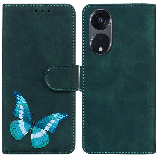 For Oppo Reno8 T 5G / A1 Pro 5G Butterfly Printing Phone Cover PU Leather Stand Wallet Case