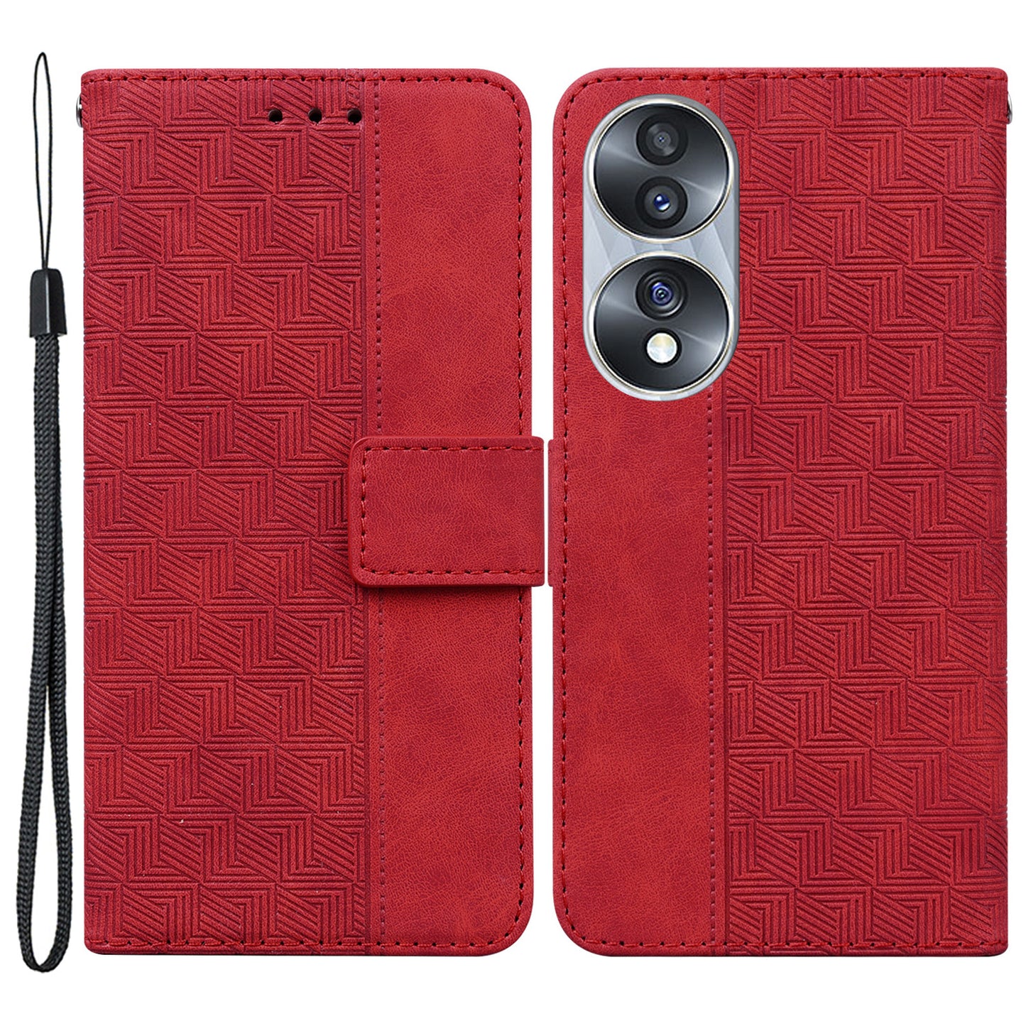 For Honor 70 5G Imprinted Phone Case PU Leather Drop-proof Flip Phone Cover with Wallet Stand