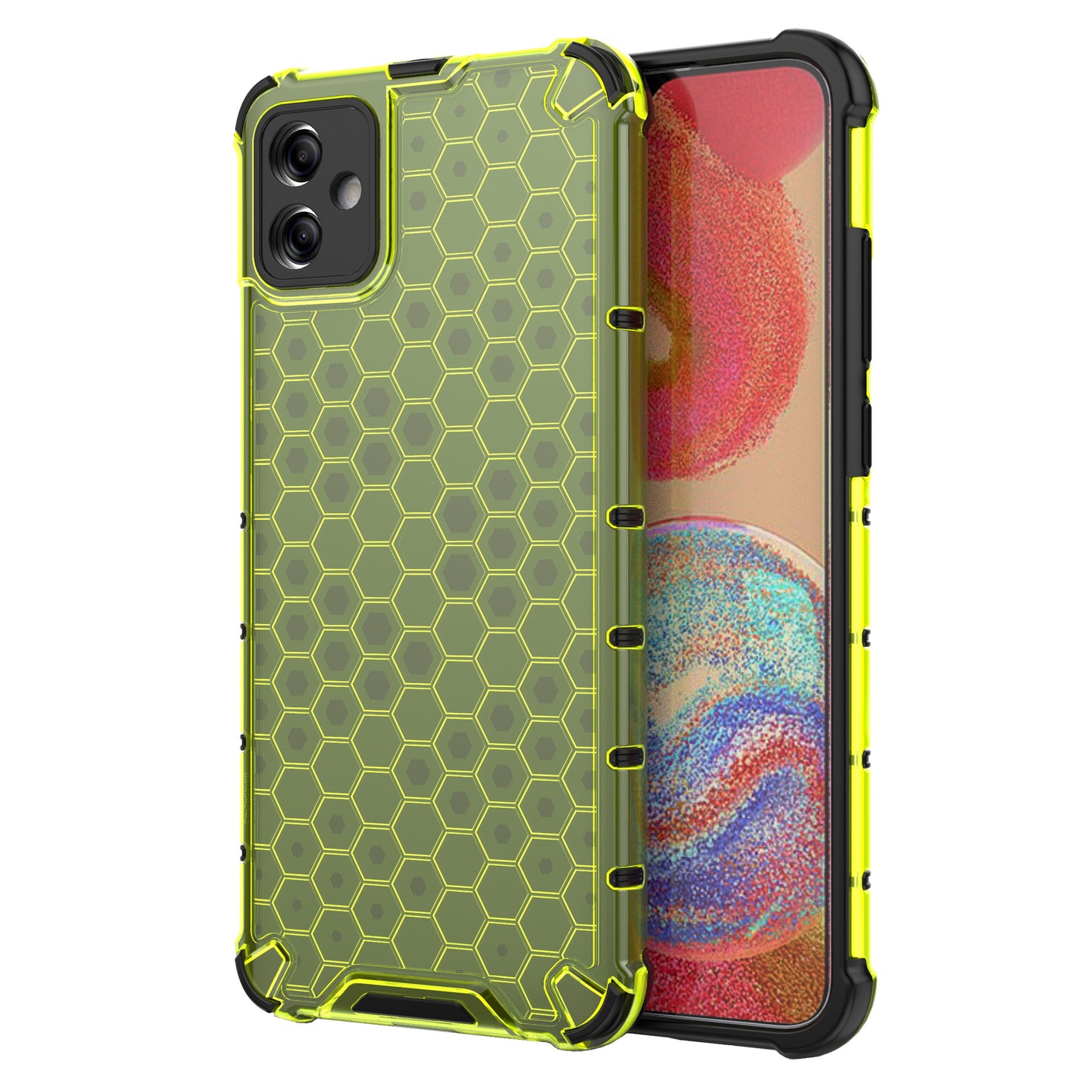 For Samsung Galaxy A04e 4G / F04 4G / M04 4G Cell Phone Case Honeycomb Texture TPU+PC Protective Phone Cover