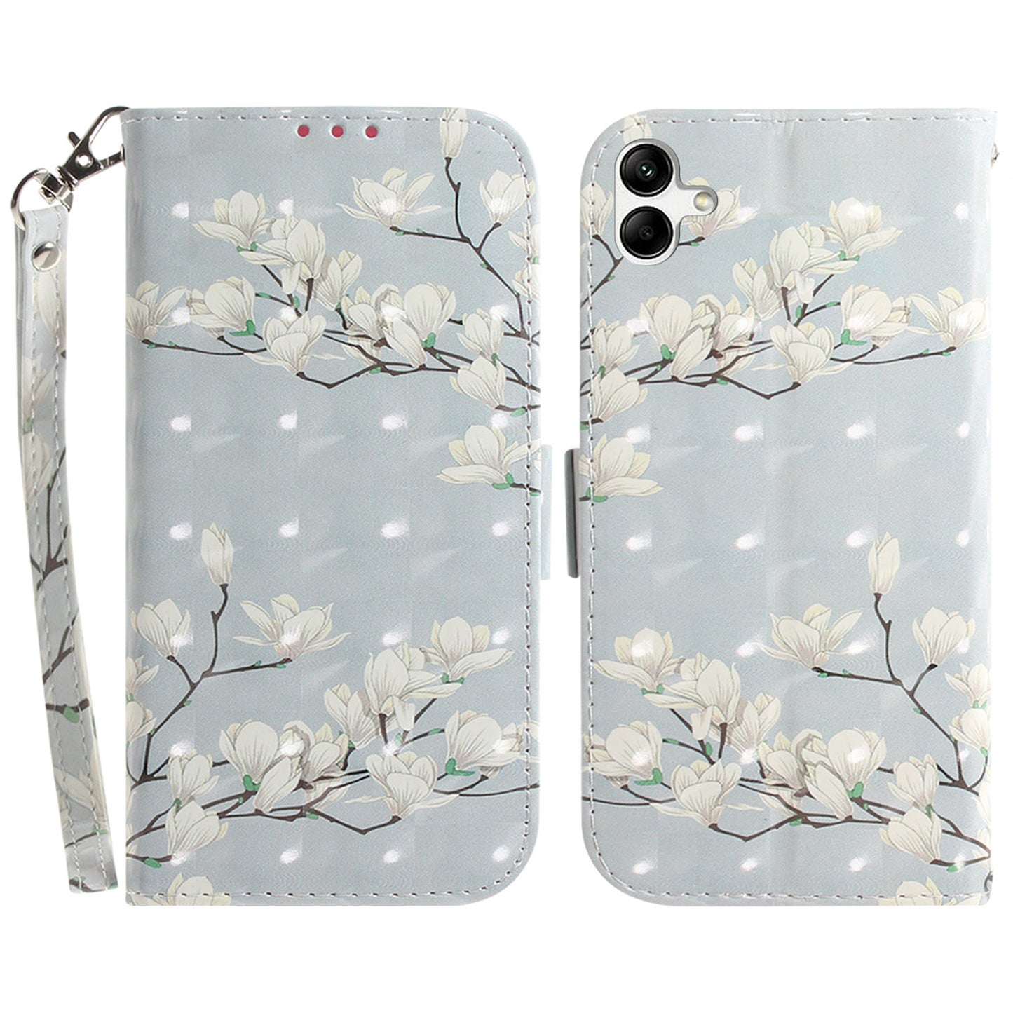 For Samsung Galaxy A04e 4G / F04 4G / M04 4G PU Leather Case Anti-Scratch Wallet Phone Cover with Strap