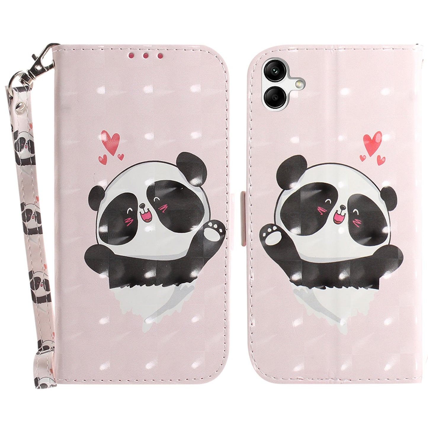 For Samsung Galaxy A04e 4G / F04 4G / M04 4G PU Leather Case Anti-Scratch Wallet Phone Cover with Strap