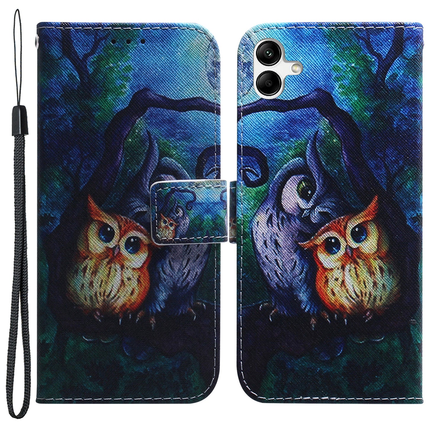 For Samsung Galaxy A04e 4G / F04 4G / M04 4G PU Leather Case Stand Wallet Flip Phone Cover with Strap