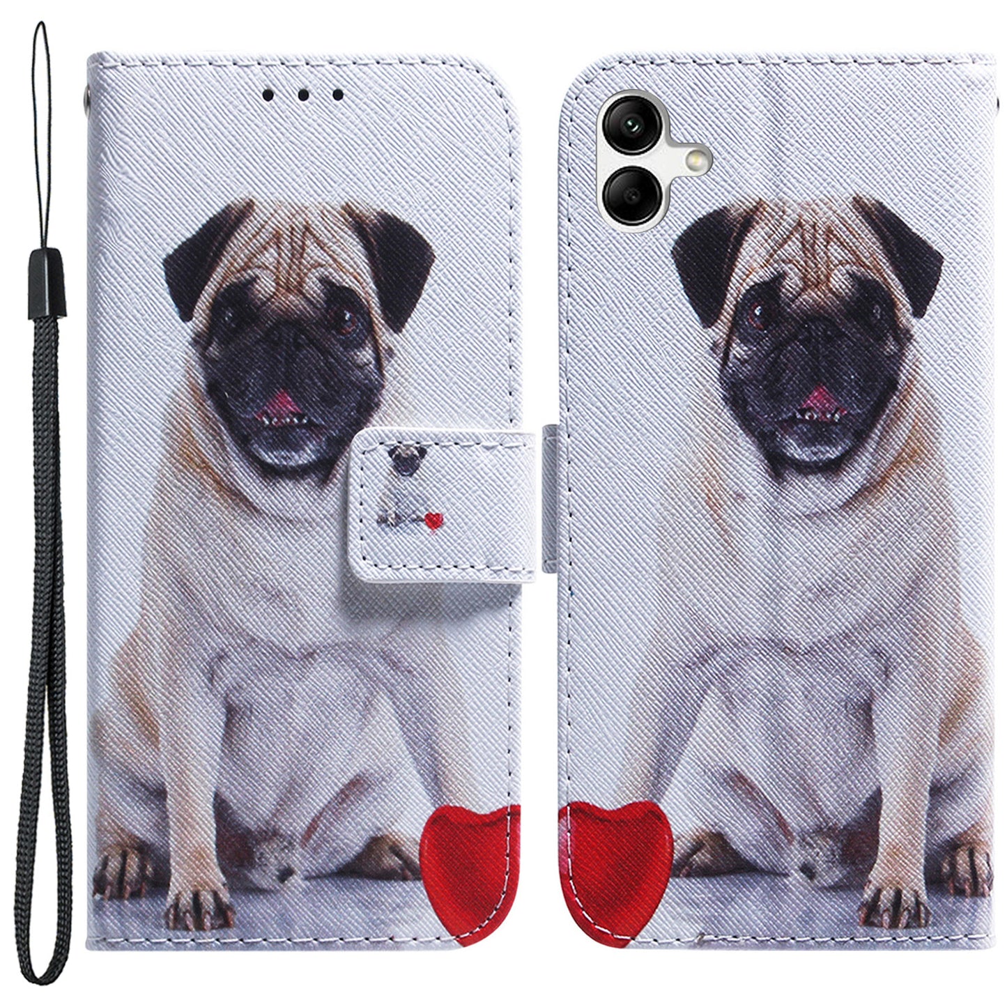 For Samsung Galaxy A04e 4G / F04 4G / M04 4G PU Leather Case Stand Wallet Flip Phone Cover with Strap