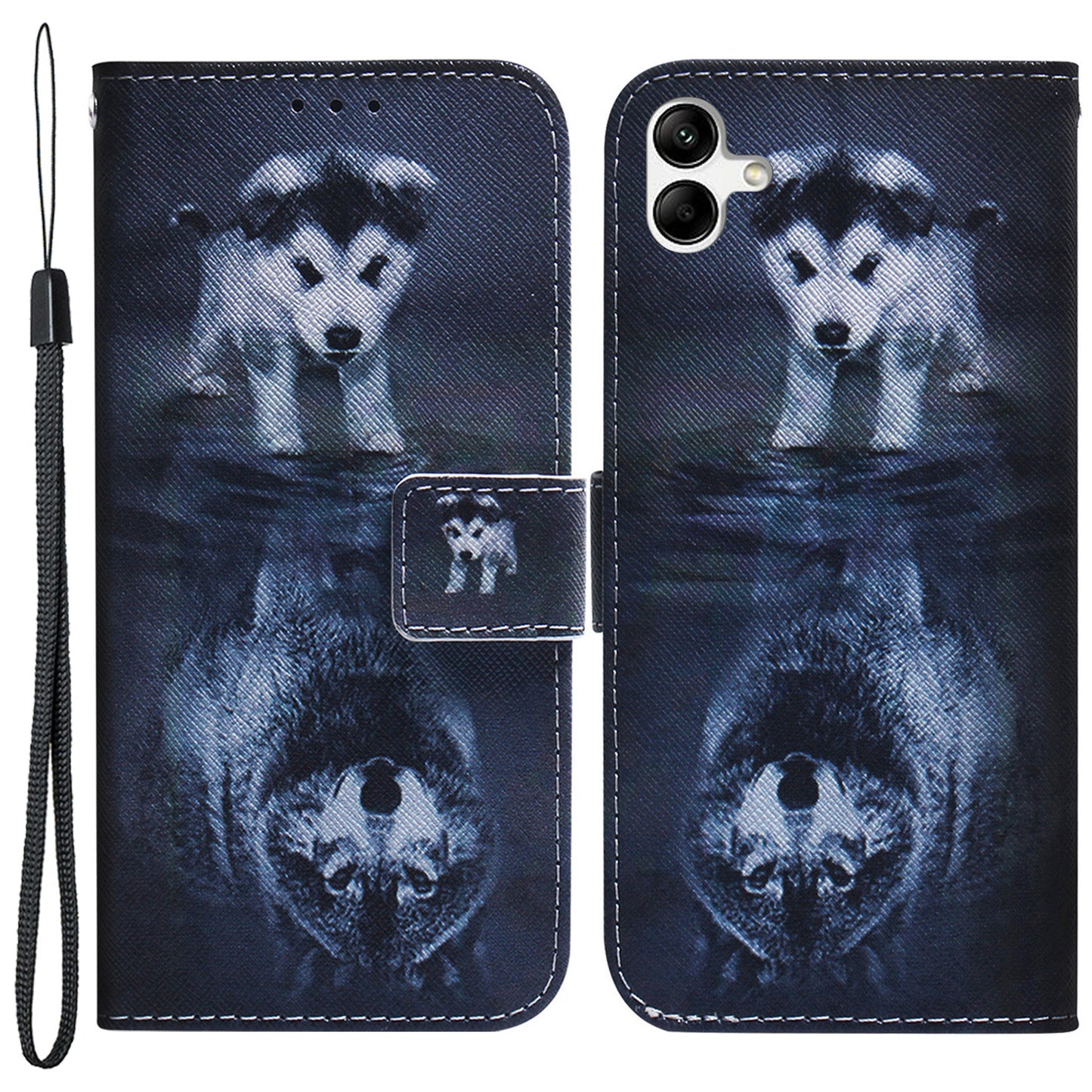For Samsung Galaxy A04e 4G / F04 4G / M04 4G PU Leather Case Stand Wallet Flip Phone Cover with Strap