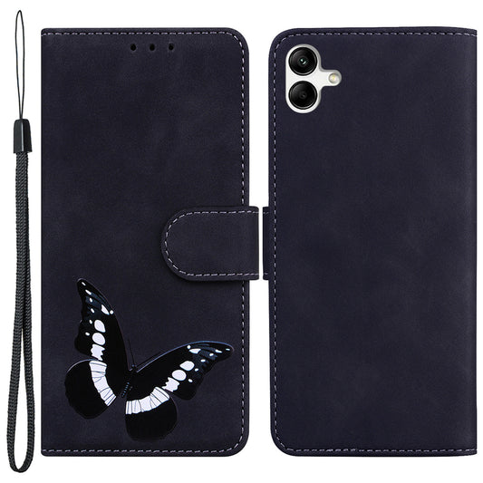 For Samsung Galaxy A04e 4G / F04 4G / M04 4G Leather Phone Case Butterfly Pattern Printing Wallet Phone Stand Cover
