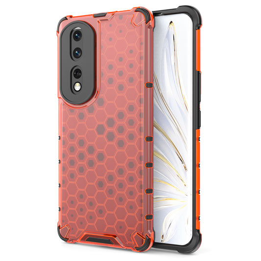 For Honor 80 5G Honeycomb Texture TPU+PC Phone Case Shockproof Back Cover