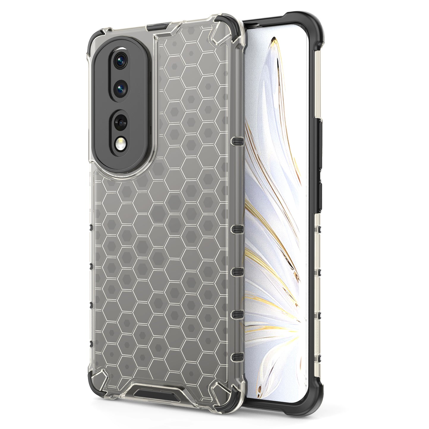 For Honor 80 Pro 5G Honeycomb Texture TPU+PC Phone Case Shockproof Back Cover
