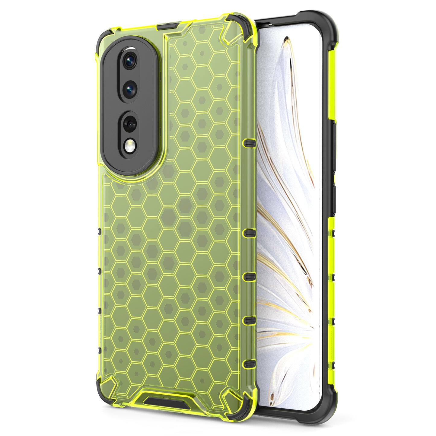 For Honor 80 Pro 5G Honeycomb Texture TPU+PC Phone Case Shockproof Back Cover