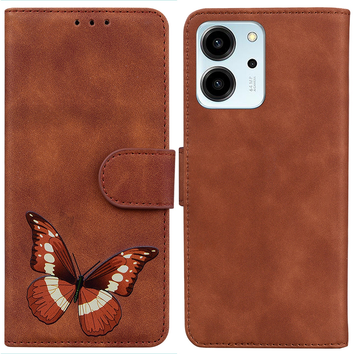 For Honor 80 SE 5G PU Leather Flip Protective Case Butterfly Pattern Printed Phone Cover with Wallet Stand