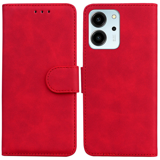 For Honor 80 SE 5G Solid Color Smartphone Case PU Leather Flip Stand Phone Cover Wallet