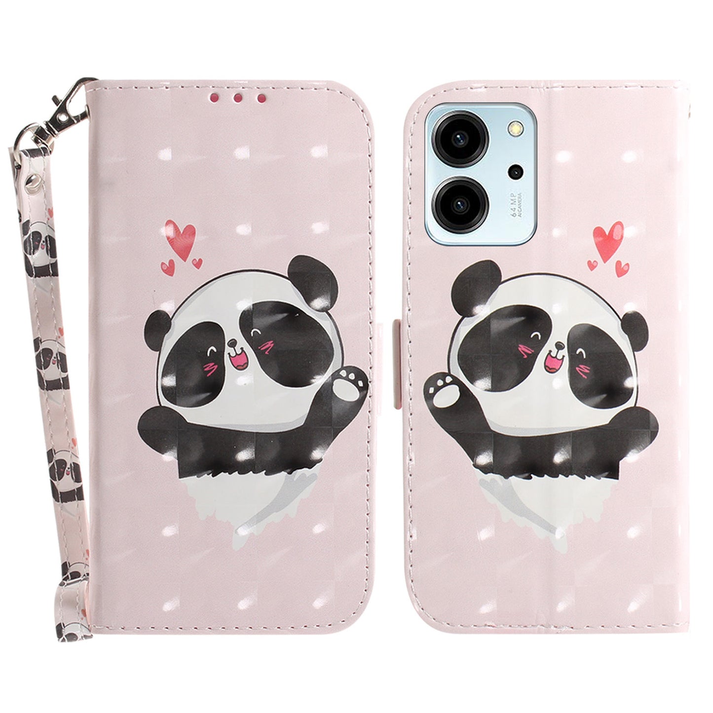 For Honor 80 SE 5G Anti-shock Cell Phone Case Stand Wallet PU Leather Flip Phone Cover with Strap