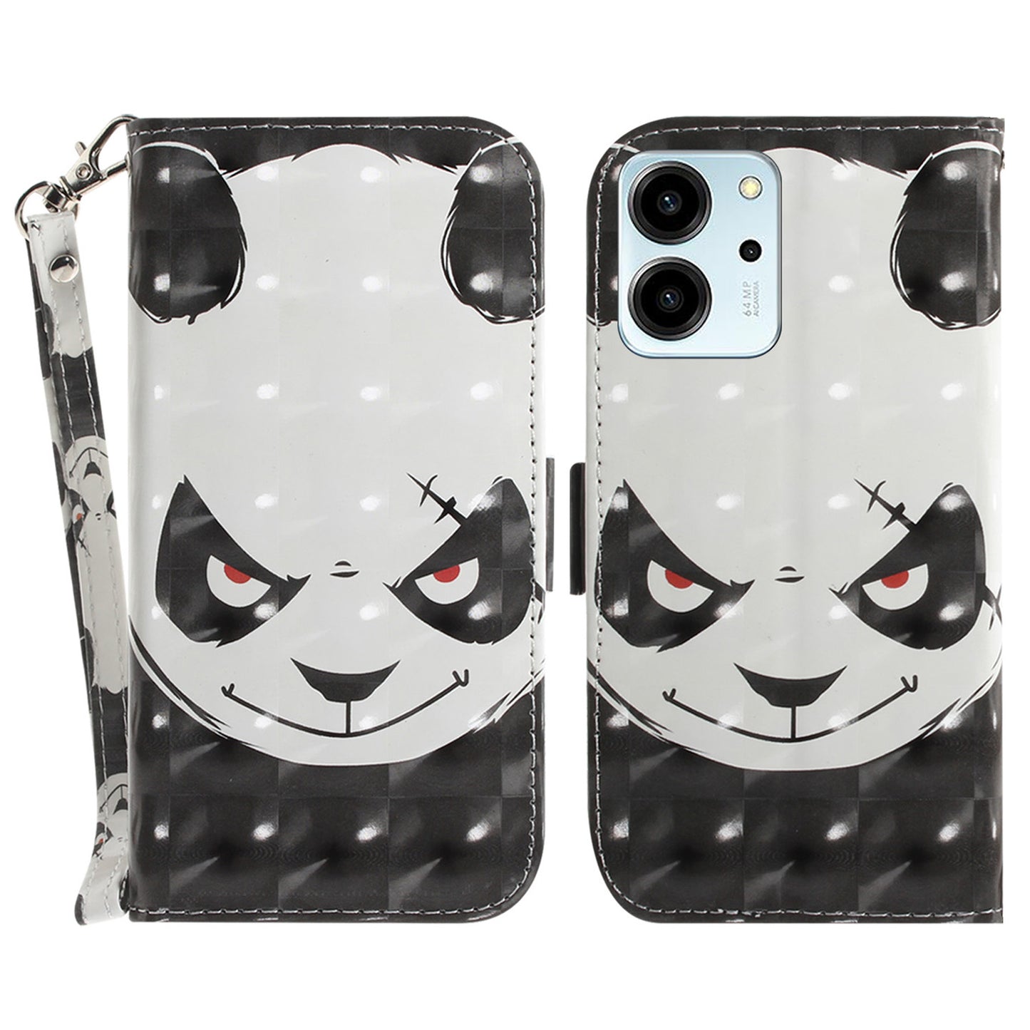 For Honor 80 SE 5G Anti-shock Cell Phone Case Stand Wallet PU Leather Flip Phone Cover with Strap