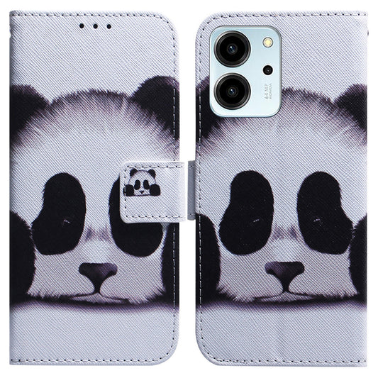 For Honor 80 SE 5G Pattern Printing PU Leather Flip Stand Case Drop-proof Wallet Cover with Strap