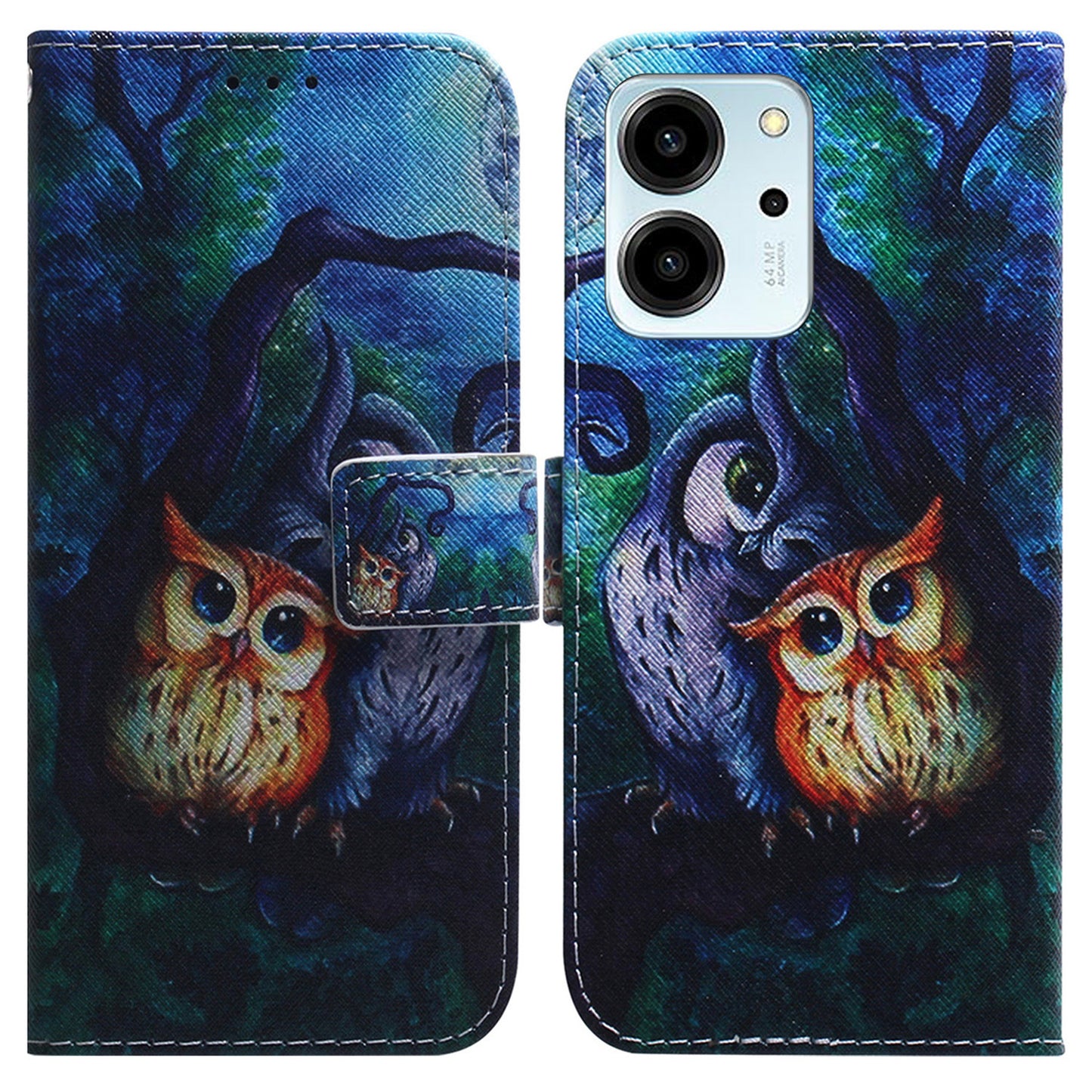 For Honor 80 SE 5G Pattern Printing PU Leather Flip Stand Case Drop-proof Wallet Cover with Strap