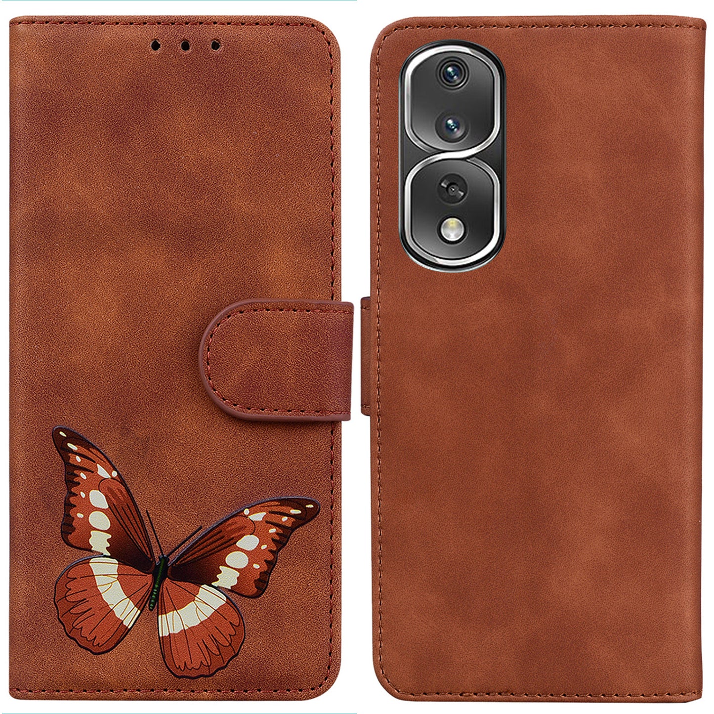 Cell Phone Cover For Honor 80 Pro 5G Butterfly Printing Flip Leather Wallet Stand Anti-drop Case