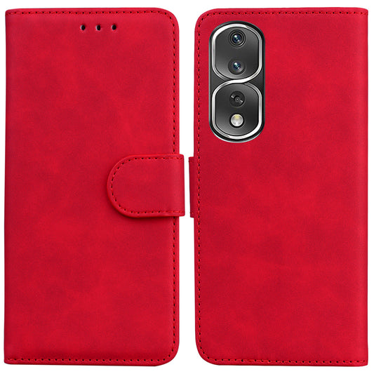 For Honor 80 Pro 5G Wallet Phone Case Solid Color PU Leather Stand Shockproof Cover