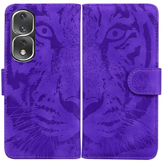 For Honor 80 Pro 5G PU Leather Tiger Pattern Imprinted Phone Case Wallet Stand Magnetic Flip Cover