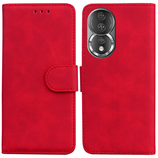 For Honor 80 5G PU Leather Wallet Phone Case Solid Color Stand Magnetic Flip Cover