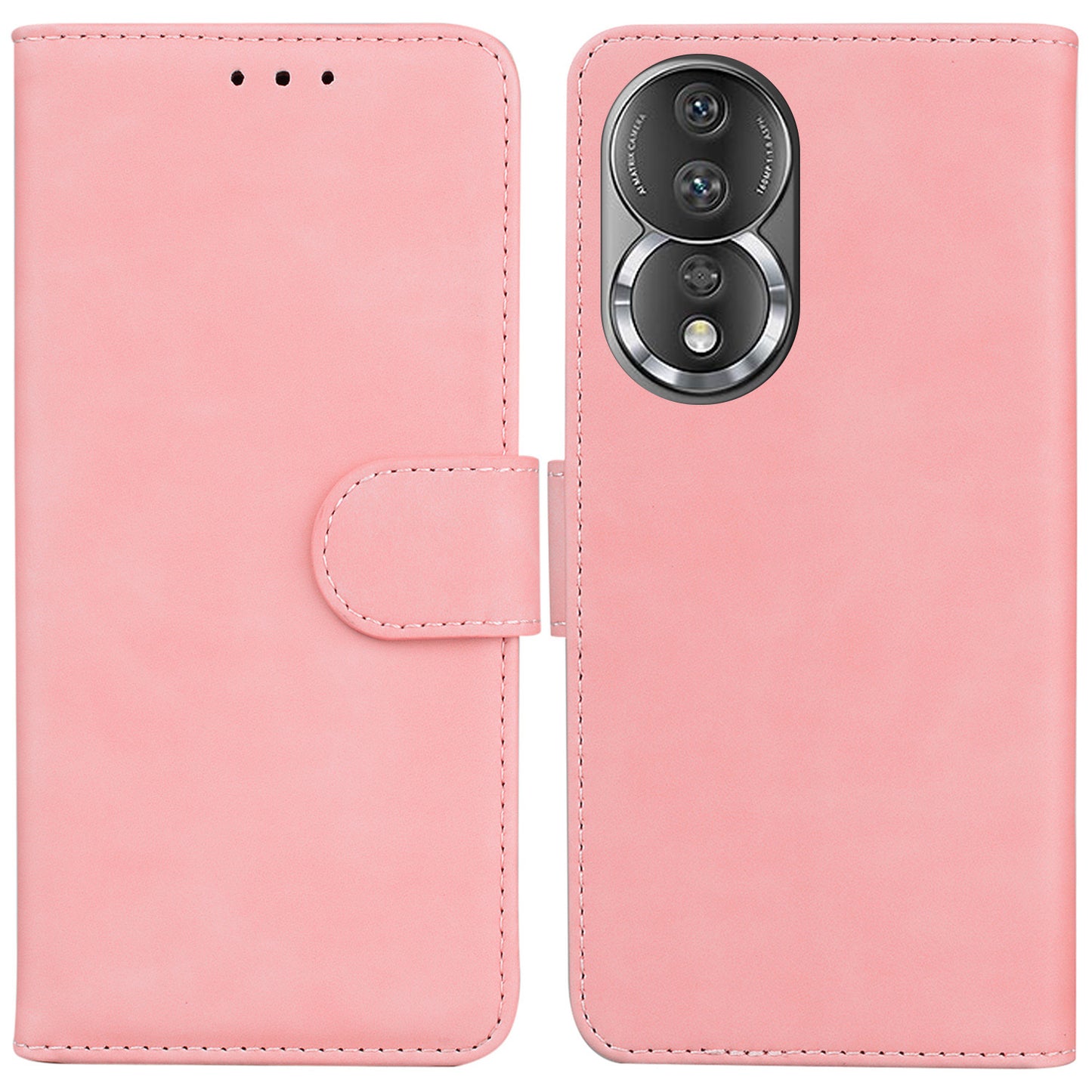 For Honor 80 5G PU Leather Wallet Phone Case Solid Color Stand Magnetic Flip Cover