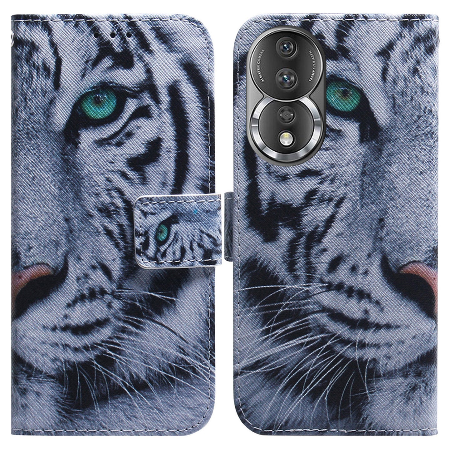 For Honor 80 5G PU Leather Stand Phone Case Pattern Printing Anti-drop Wallet Cover with Strap