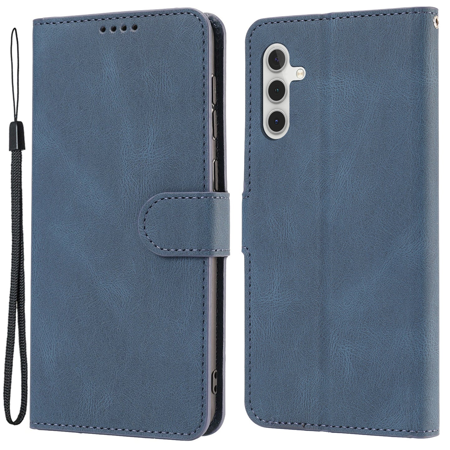 For Samsung Galaxy A34 5G Dustproof Leather Phone Case Magnetic Stand Wallet Phone Cover with Strap