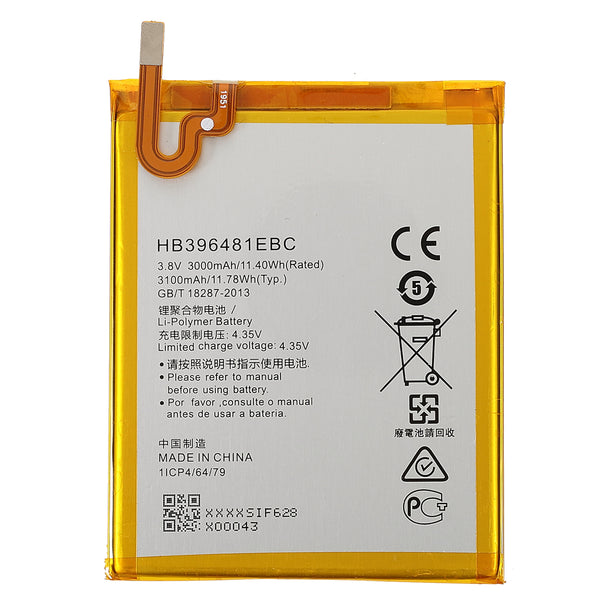 3.85V 3000mAh Battery Replacement (Encode: HB396481EBC) (without Logo) for Huawei G8/D199 Maimang 4/G7 Plus/GR5/Honor X5/5X