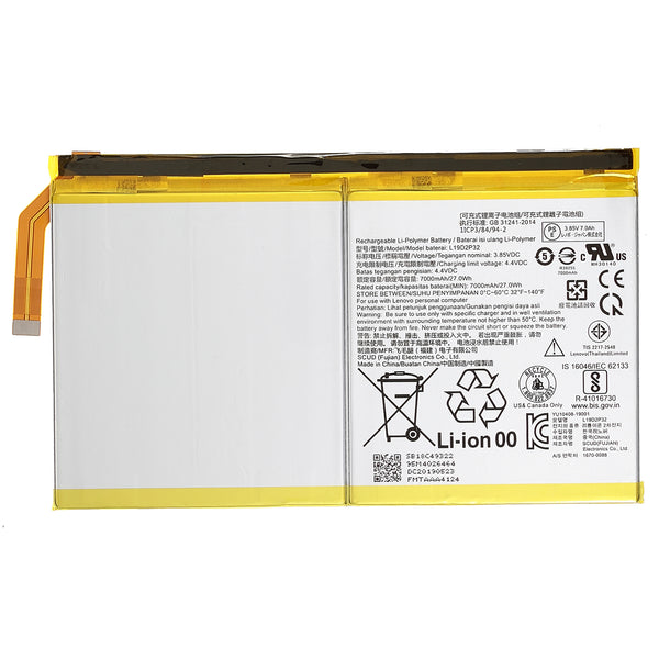 3.85V 7000mAh Battery Replacement (Encode: L19D2P32) (without Logo) for Lenovo Yoga Tab5 YT-X705F 10.1 inch