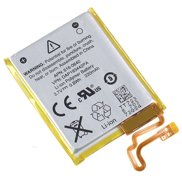 For iPod Nano 7 3.70V 220mAh Rechargeable Li-ion Polymer Battery Assembly (Encode: 616-0640) (without Logo)