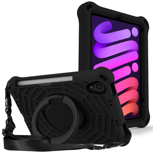 For iPad mini (2021) Anti-Scratch EVA Case with Shoulder Strap Kickstand Protective Cover Shockproof Tablet Case