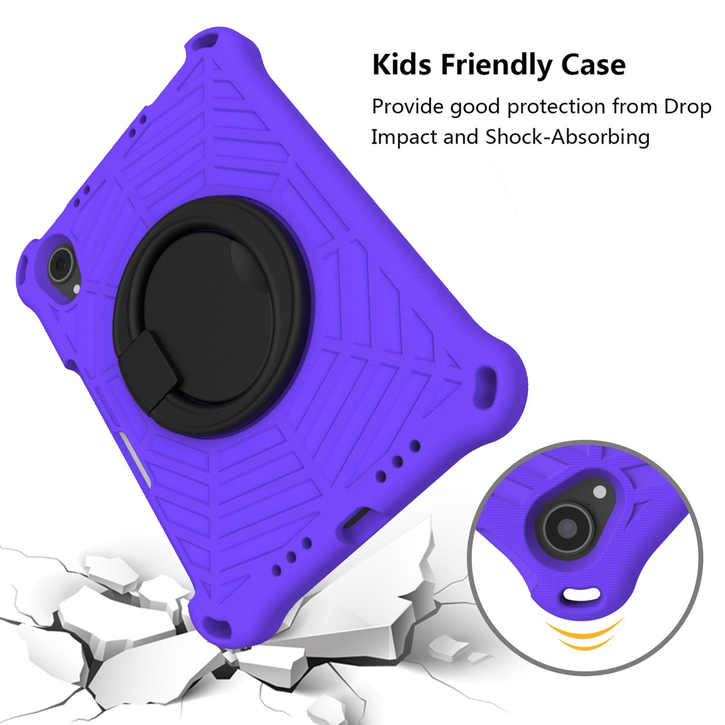 For iPad mini (2021) Anti-Scratch EVA Case with Shoulder Strap Kickstand Protective Cover Shockproof Tablet Case