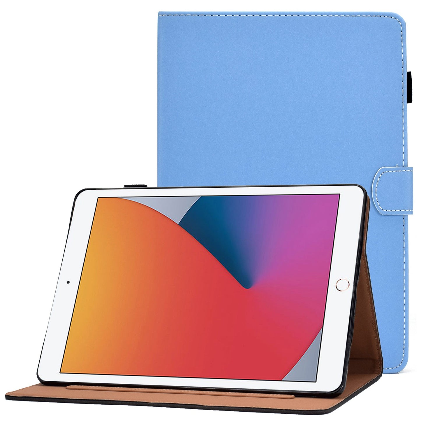 For iPad 10.2 (2020) / (2019) / iPad Air 10.5 inch (2019) PU Leather Card Slots Tablet Case Adjustable Stand Magnetic Clasp Cover with Pencil Loop Holder