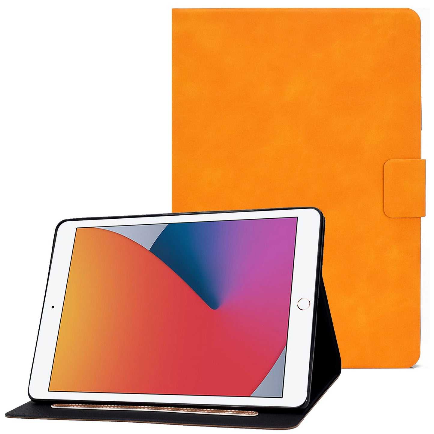 For iPad 10.2 (2020) (2019) / iPad Air 10.5 inch (2019) Calf Textured Leather Tablet Case Card Holder Adjustable Stand Protective Cover