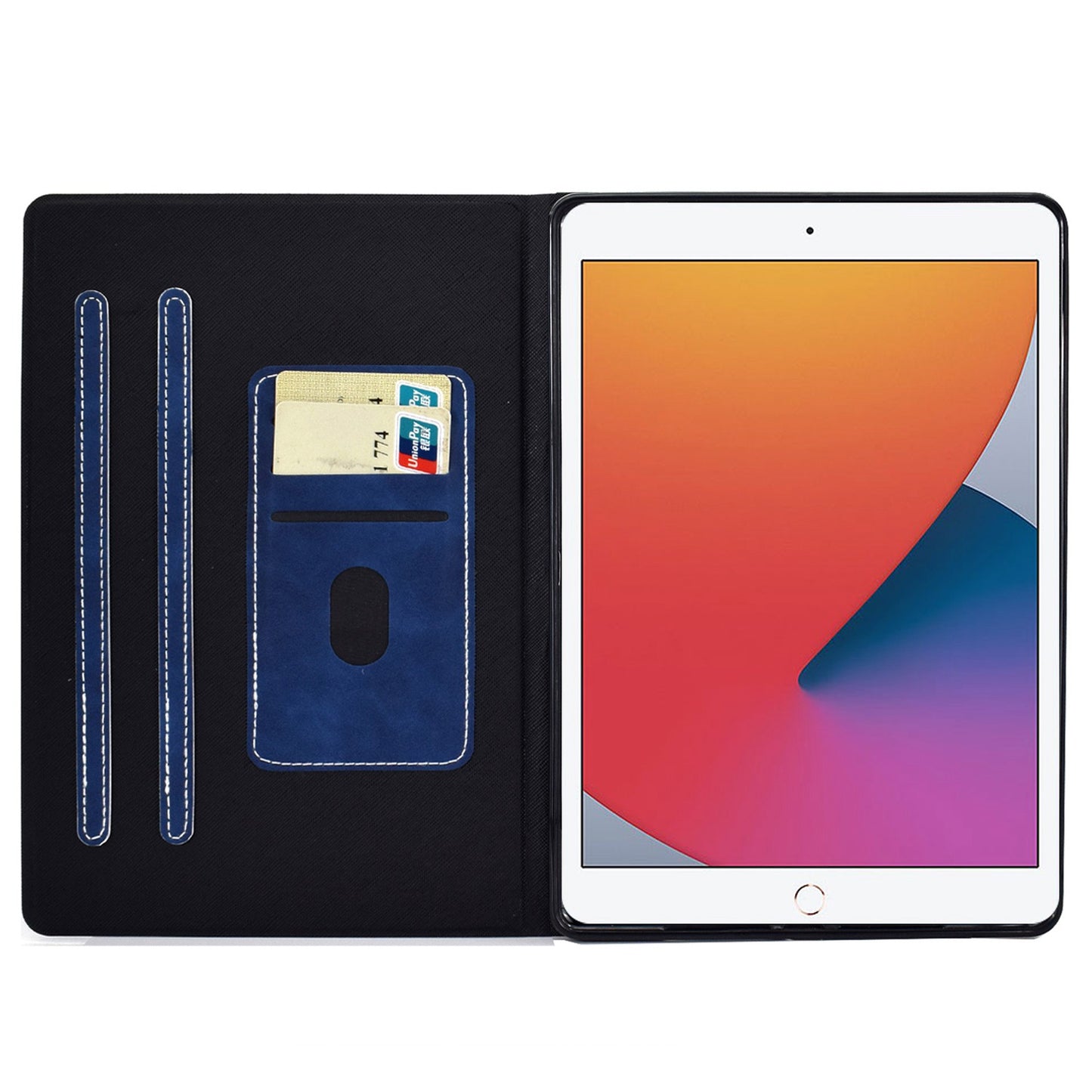 For iPad 10.2 (2020) (2019) / iPad Air 10.5 inch (2019) Calf Textured Leather Tablet Case Card Holder Adjustable Stand Protective Cover