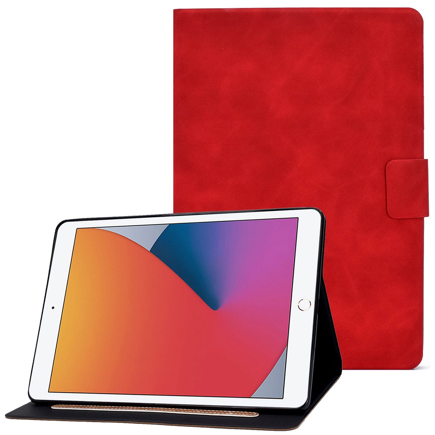 For iPad 10.2 (2020) (2019) / iPad Air 10.5 inch (2019) Calf Textured Leather Tablet Case Card Holder Adjustable Stand Protective Cover