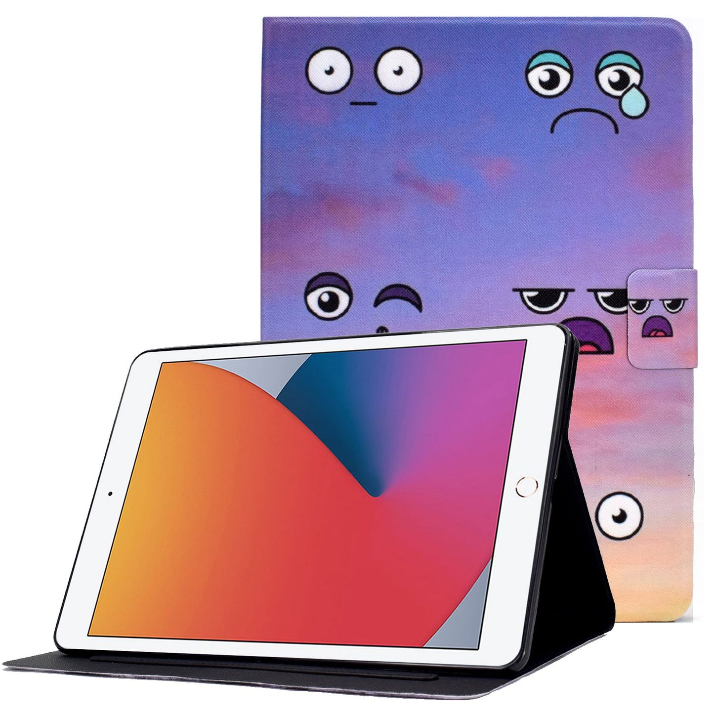 For iPad 10.2 (2020) / (2019) / iPad Air 10.5 inch (2019) Card Slots Stand Leather Case Pattern Printing Magnetic Clasp Tablet Cover