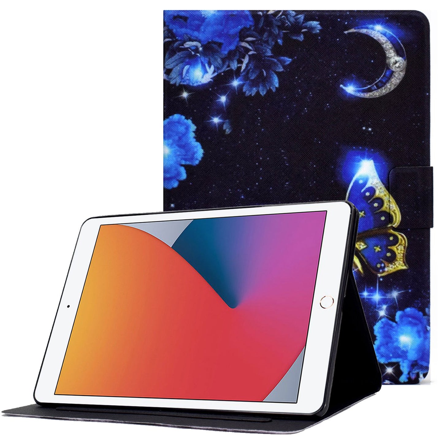 For iPad 10.2 (2020) / (2019) / iPad Air 10.5 inch (2019) Card Slots Stand Leather Case Pattern Printing Magnetic Clasp Tablet Cover