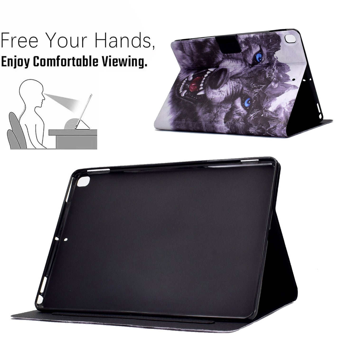 For iPad 10.2 (2020) / (2019) / iPad Air 10.5 inch (2019) Card Slots Stand Leather Case Pattern Printing Magnetic Clasp Tablet Cover
