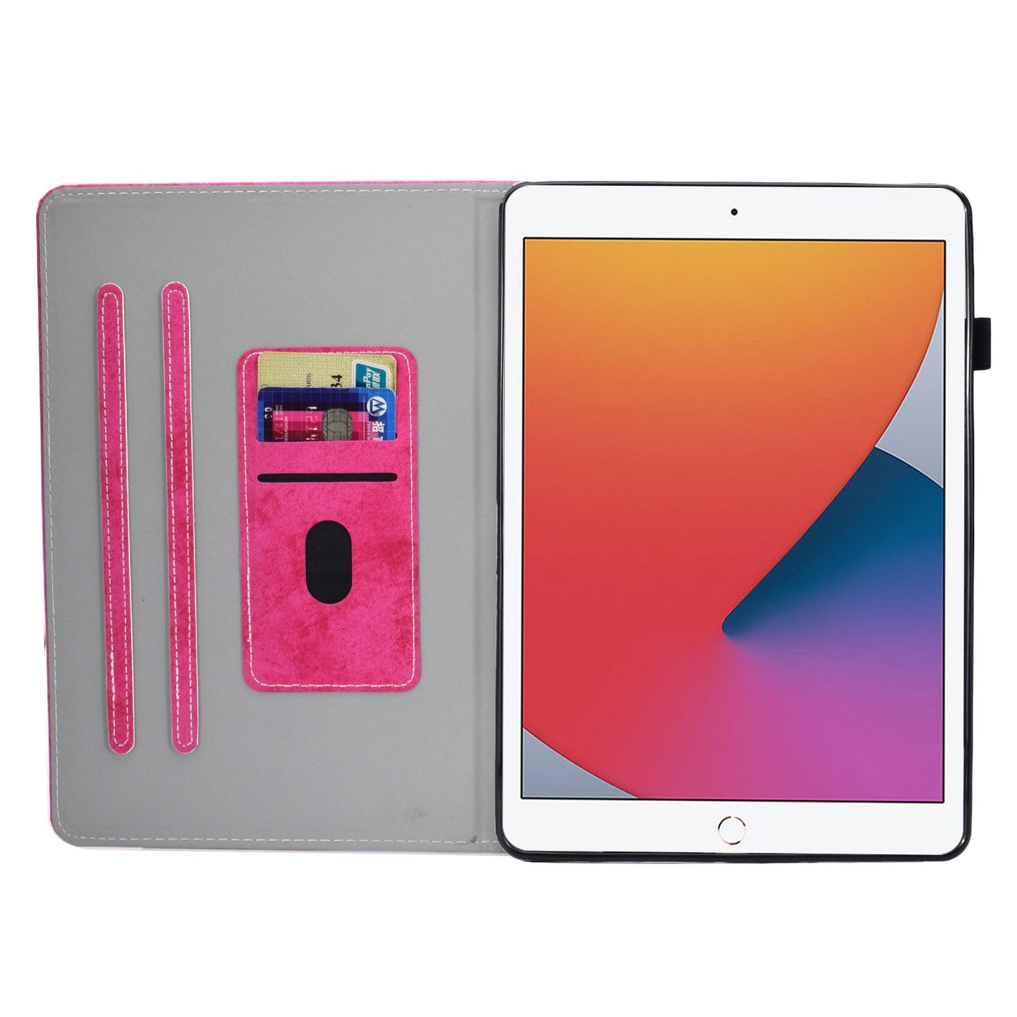 For iPad 10.2 (2019) (2020) / iPad Air 10.5 inch (2019) Cloth Texture PU Leather Tablet Cover Card Slots Folio Stand Protection Case with Pen Storage Loop