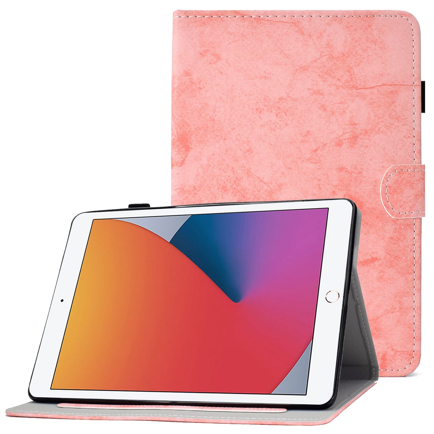 For iPad 10.2 (2019) (2020) / iPad Air 10.5 inch (2019) Cloth Texture PU Leather Tablet Cover Card Slots Folio Stand Protection Case with Pen Storage Loop