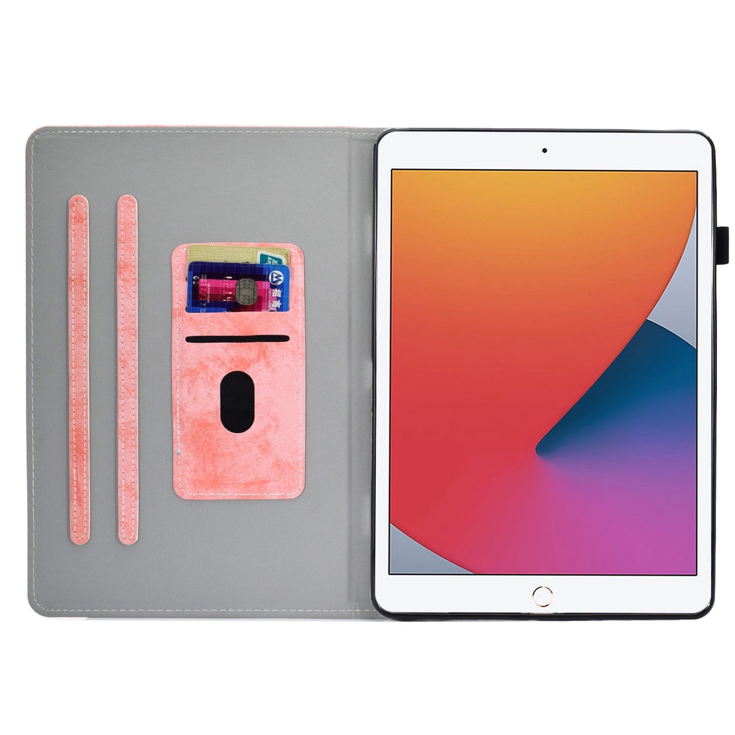For iPad 10.2 (2019) (2020) / iPad Air 10.5 inch (2019) Cloth Texture PU Leather Tablet Cover Card Slots Folio Stand Protection Case with Pen Storage Loop
