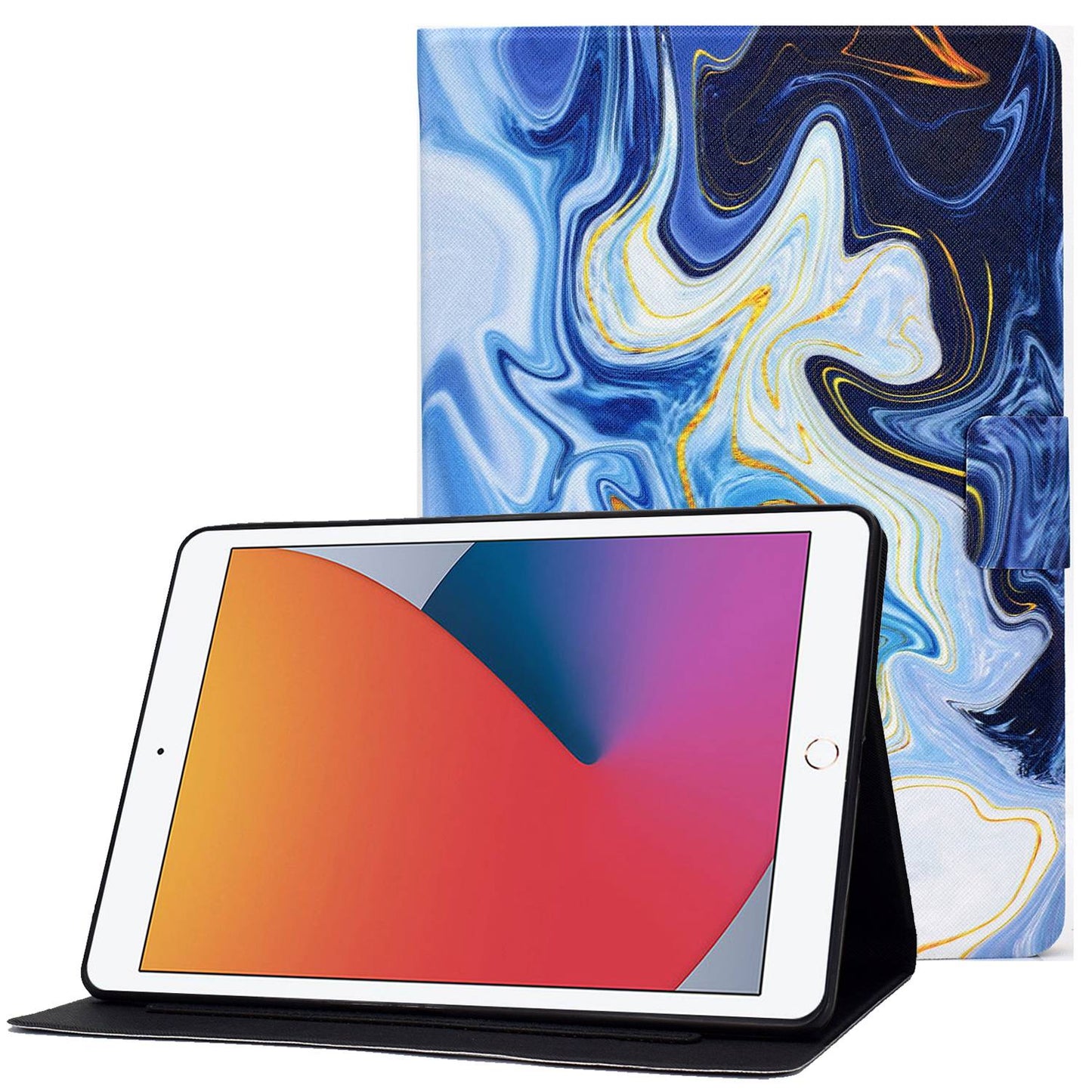 For iPad 10.2 (2020) / (2019) / iPad Air 10.5 inch (2019) Card Slots Stand Leather Case Stylish Pattern Printing Shockproof Magnetic Anti-fall Tablet Cover